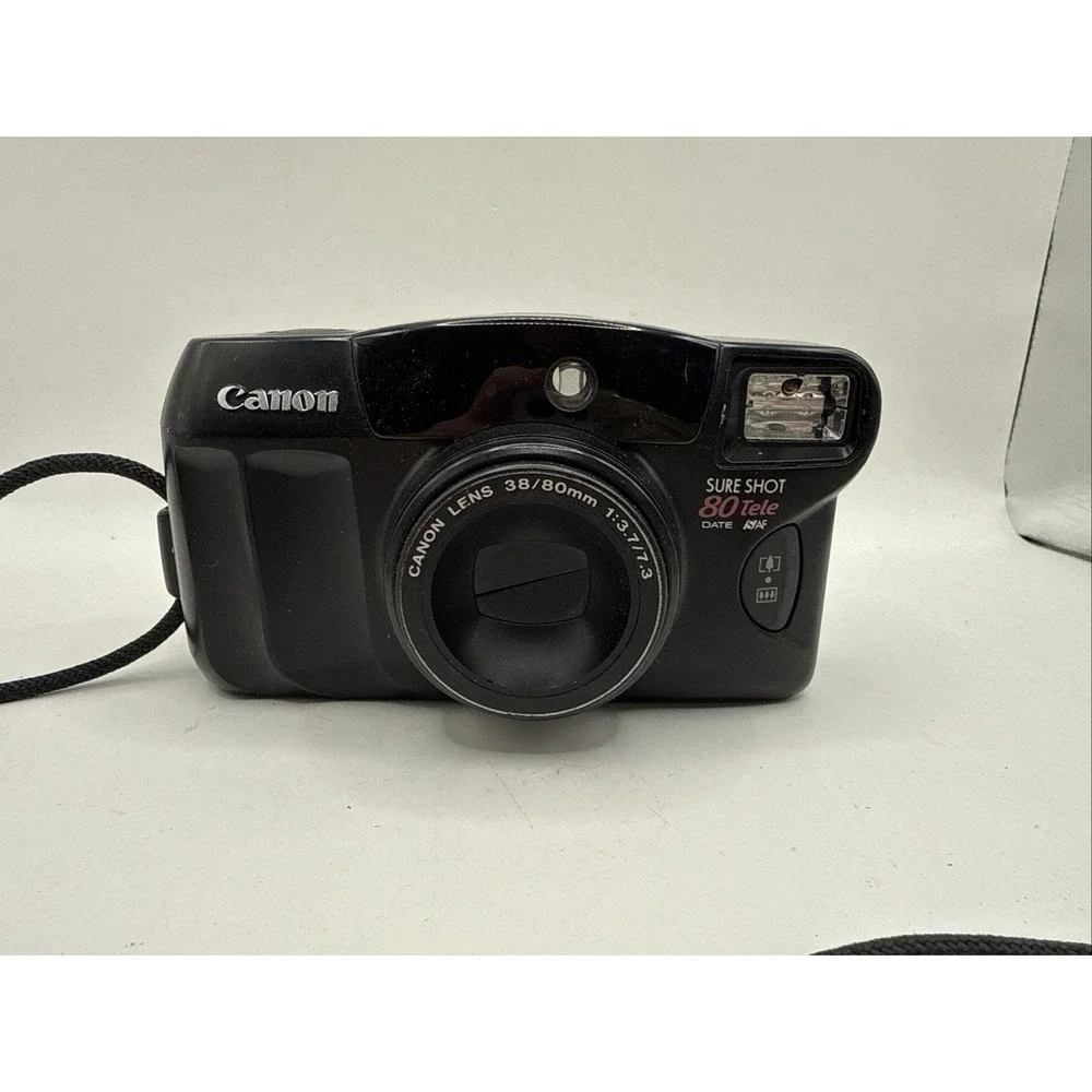 Canon Sure Shot 80 Tele SAF 35mm Point & Shoot Film Camera Works PLEASE READ